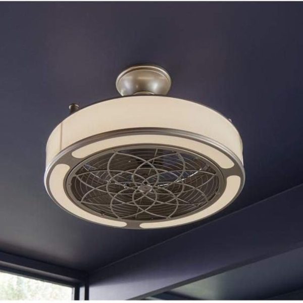 Windara - Ventilador de techo LED de 22 pulgadas para interior/exterior de níquel cepillado con kit de luces y control remoto - Imagen 7