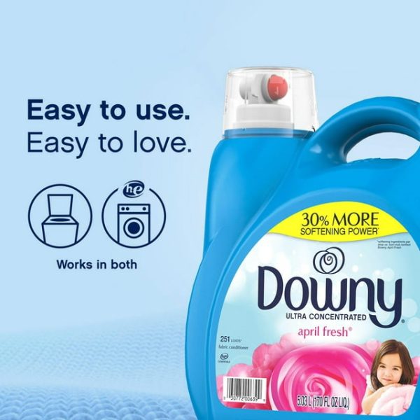 Downy, April Fresh Acondicionador líquido ultraconcentrado para telas  (170 onzas líquidas, 251 cargas) - Imagen 2