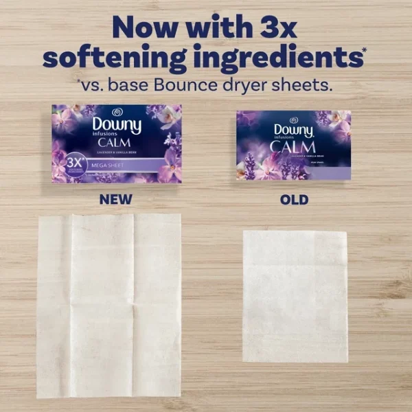 Downy Infusions Mega hojas secadoras, CALM, lavanda, 80 unidades - Imagen 3
