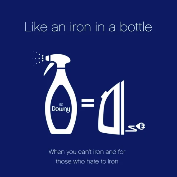 Downy Spray liberador de arrugas y refrescante para telas, alternativa al almidón, aroma fresco ligero, 33.8 fl oz - Imagen 3