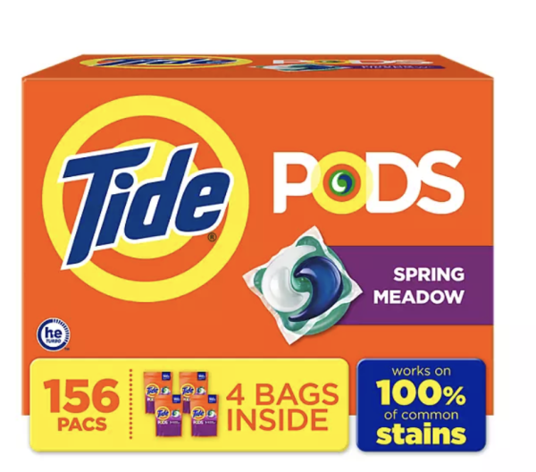 Tide PODS Paquetes de detergente líquido para ropa, Spring Meadow (156 pzas.)