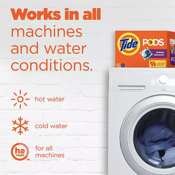 Tide PODS Paquetes de detergente líquido para ropa, Spring Meadow (156 pzas.) - Imagen 6