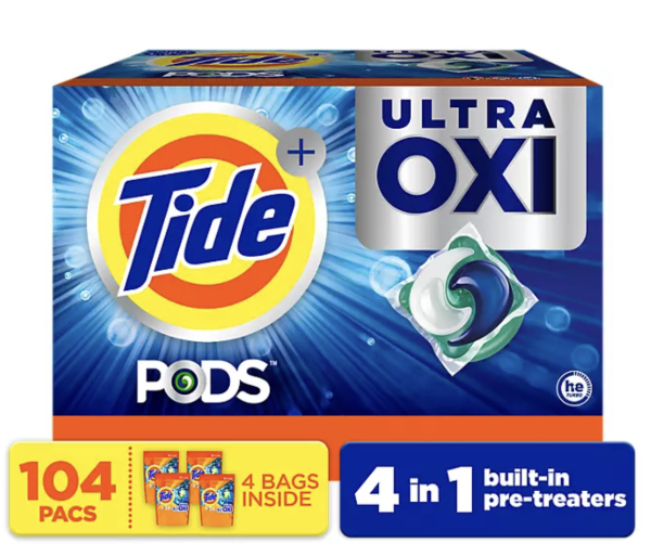 Tide PODS + Ultra Oxi Liquid Detergent (104 paquetes) 4.9(12587)