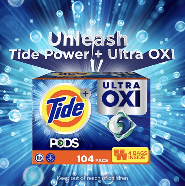Tide PODS + Ultra Oxi Liquid Detergent (104 paquetes) 4.9(12587) - Imagen 3