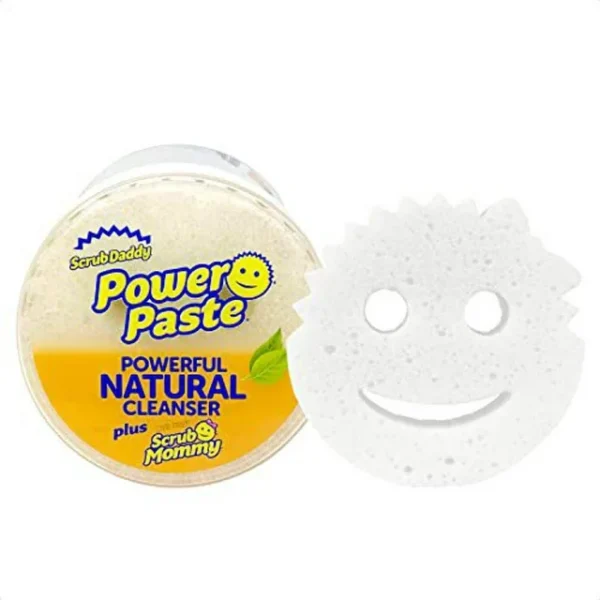Scrub Daddy PowerPaste Kit de pasta de limpieza multiusos, limpiador totalmente natural + Scrub Mommy, 1 unidad