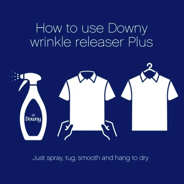 Downy Spray liberador de arrugas y refrescante para telas, alternativa al almidón, aroma fresco ligero, 33.8 fl oz - Imagen 2