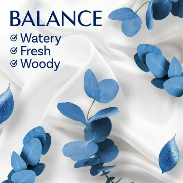 Downy Infusions Mega hojas para secadora, BALANCE, lluvia crujiente y eucalipto azul, 80 unidades - Imagen 3