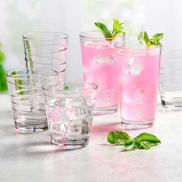 Anchor Hocking Juego de vasos giratorios de 16 piezas, transparente 8-12 oz/8-15,7 oz - Imagen 4