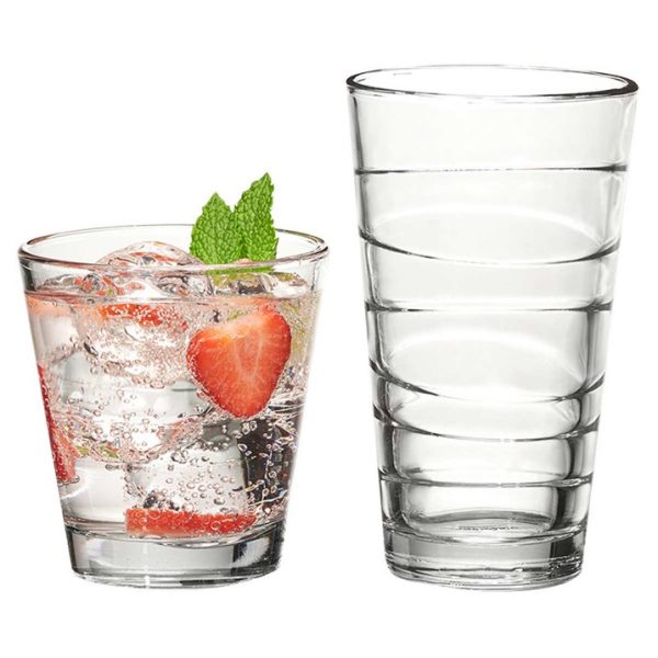 Anchor Hocking Juego de vasos giratorios de 16 piezas, transparente 8-12 oz/8-15,7 oz - Imagen 2