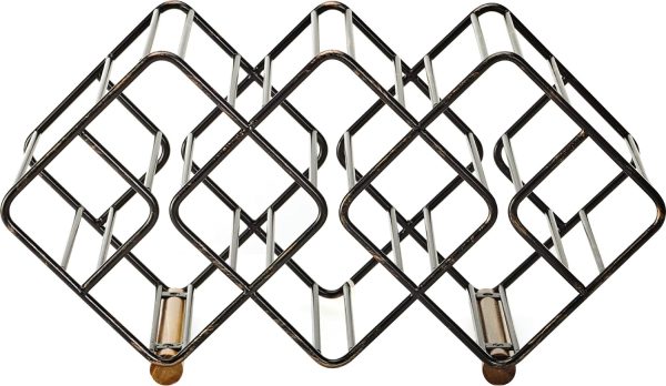 Gourmet Basics by Mikasa Estante de almacenamiento de vino apilable de metal para 12 botellas, color negro antiguo - Imagen 2
