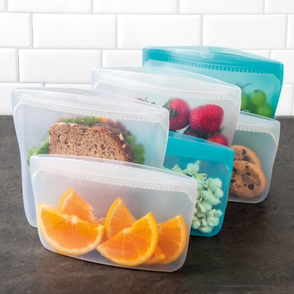 prokeeperJuego de 6 bolsas de silicona reutilizables para microondas, aptas para lavavajillas, sin BPA - Imagen 4